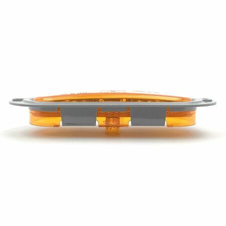 TRUCK-LITE Led, Yellow Oval, 26 Diode, Auxiliary Turn Signal, Gray Flange Mount, Fit N Forget S.S., 12V 60272Y